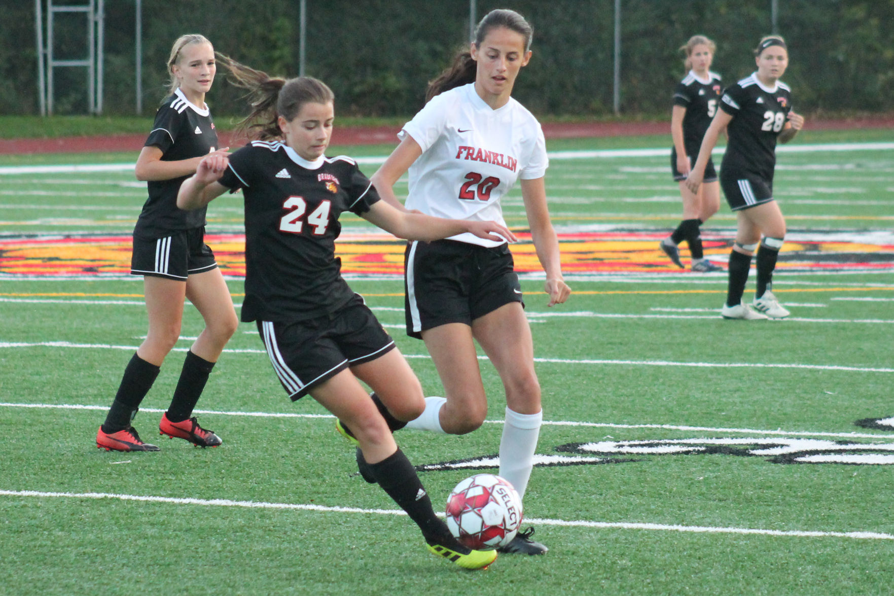 Bradford girls soccer finishes season sweep of Franklin with 7-0 win